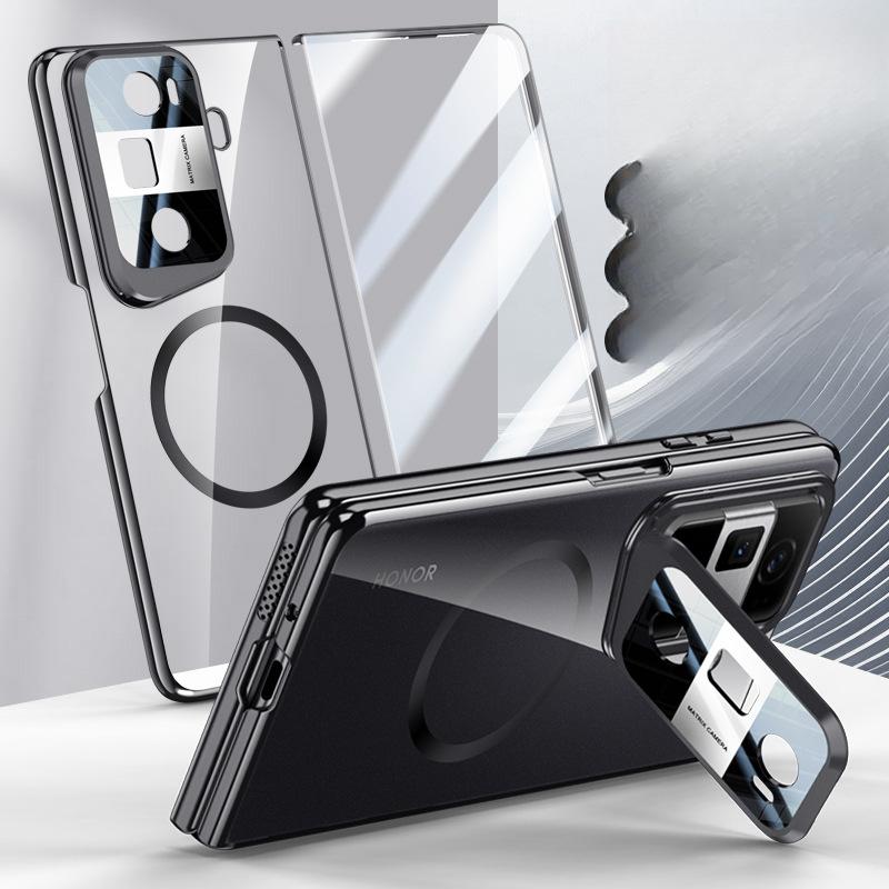Geeignet für Honor Magicvs3 Handyhülle Folie Integriert Einfach All-inclusive Anti-Fall Ständer Magnetische Saugkraft Transparent Galvanisierte Schale