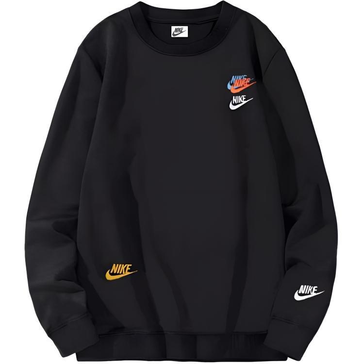 Nike Embroidered Round Neck Pullover Sweaters Autumn Asia Sizing Black Men s DJ6915-010 M