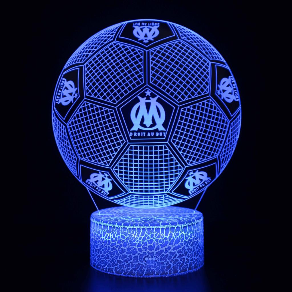 Five Major Leagues Football Club Team Standard 3D Night Light LED Colorful Touch Remote Control Night Light