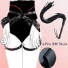 Handcuffs and Sex Whip for Women Sex Toys Sexy Adjustable Leather Handcuffs Whip SM Bondage Kit For Couples Sexual Handcuffs
