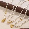 Freshwater Pearl Beaded Necklace Stainless Steel Gold-plated Light Luxury Simple Wind Beaded Necklace