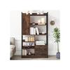 Bookshelf - MUVOE - 6 Shelves - Antique Brown - Drawers and Doors - Industrial Vintage Style