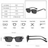 New Retro Rectangle Women Sunglasses Fashion Clear Ocean Gradient Lens Shades UV400 Men Trending Rivets Sun Glasses