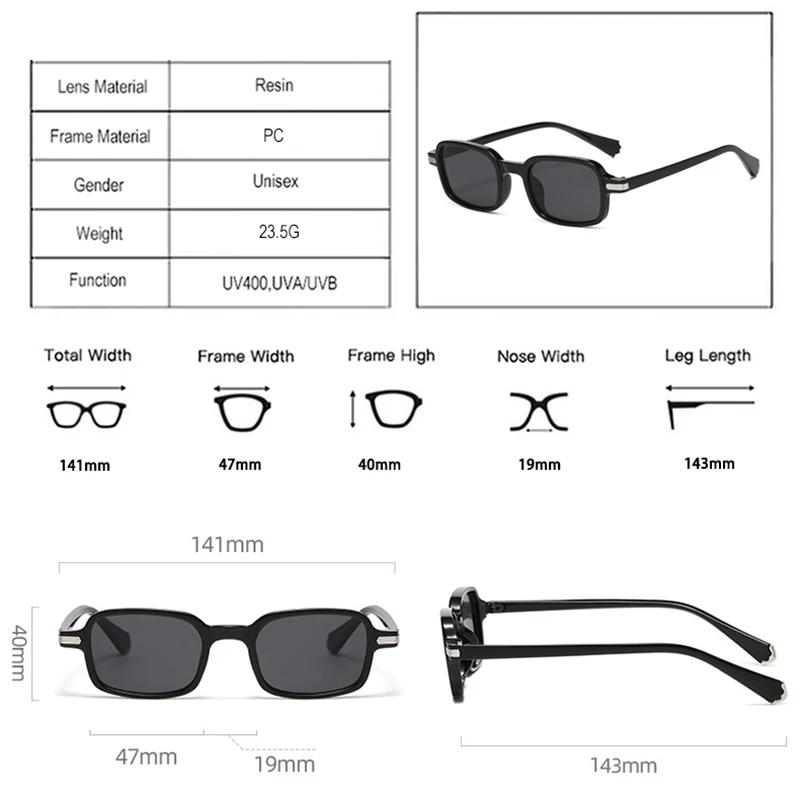  New Retro Rectangle Women Sunglasses Fashion Clear Ocean Gradient Lens Shades UV400 Men Trending Rivets Sun Glasses
