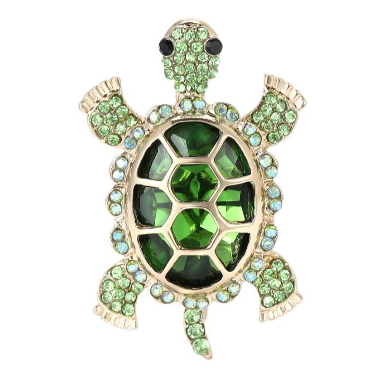 Colored Diamond Small Turtle Brooch: Light Luxury, Cute & Stylish Design