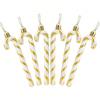 6pcs a Box Christmas Home Decorations Glitter Candy Cane Christmas Tree Decorations