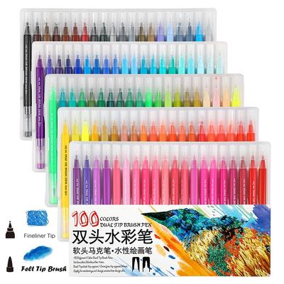 Cepillo De La Acuarela plumas Dual de 12 Colores Suave//Fina Dibujo//marcadores de arte de la pintura consejos
