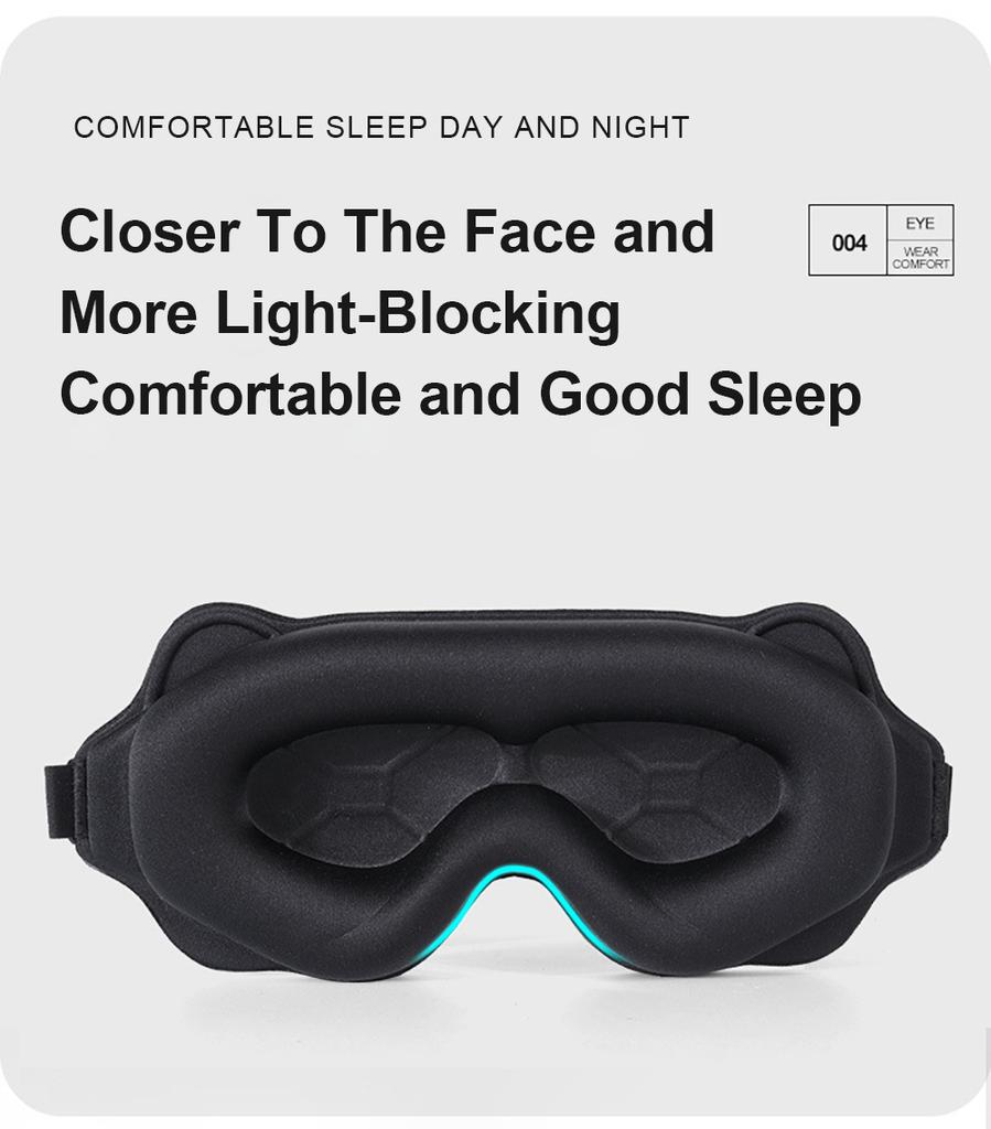 3D Sleep Mask Blindfold Sleeping Aid Soft Memory Foam Eye Mask Block Out Light Pressure Sensation Rest Relax Aid Adjustable Mask