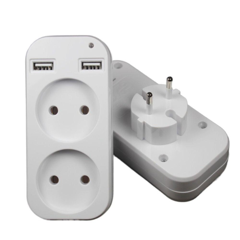 Durable Multifunctional Socket Portable Dual USB Port Socket  Business Trip