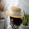 Korea, Japan, Summer Boys And Girls, Children'S Wide Flat-Brimmed Straw Flat-Top Top Top Hat, Sunshade, Sunscreen, Moisture Straw Hat, French