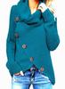 Women's High Neck Solid Color Knit Pullover Sweater 2026