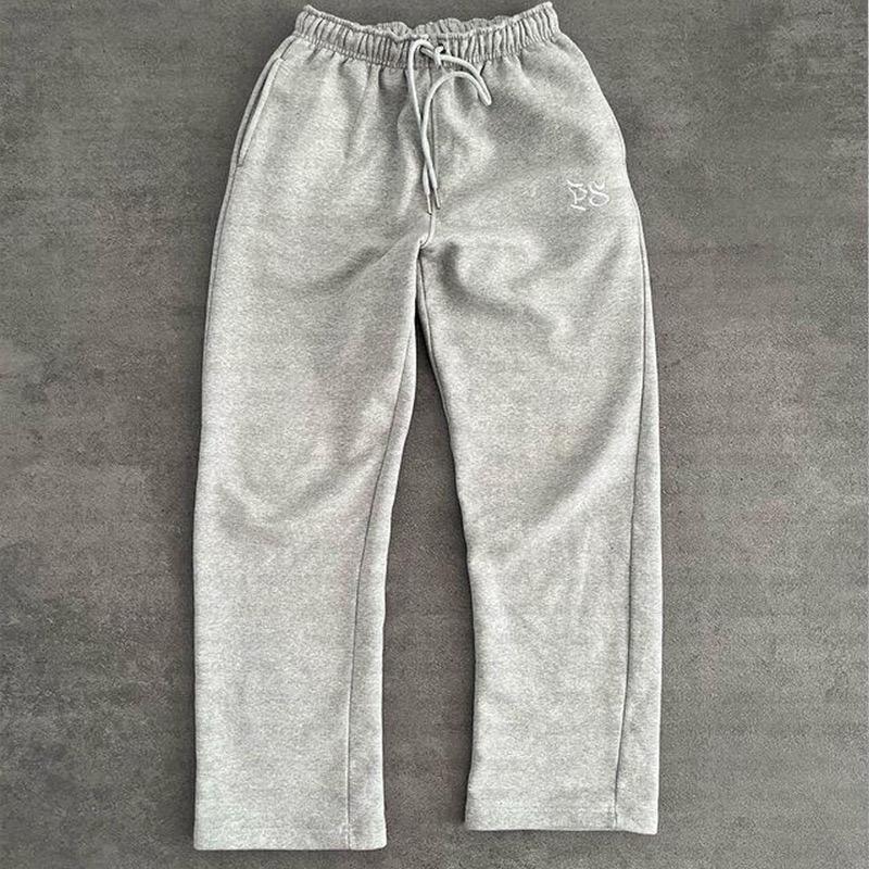 RogueWave American Fashion Einfarbig Übergroßes Sweatshirt Herren Y2K Zweiteiler Harajuku Hip-Hop Gothic Joker Hose Jogginghose