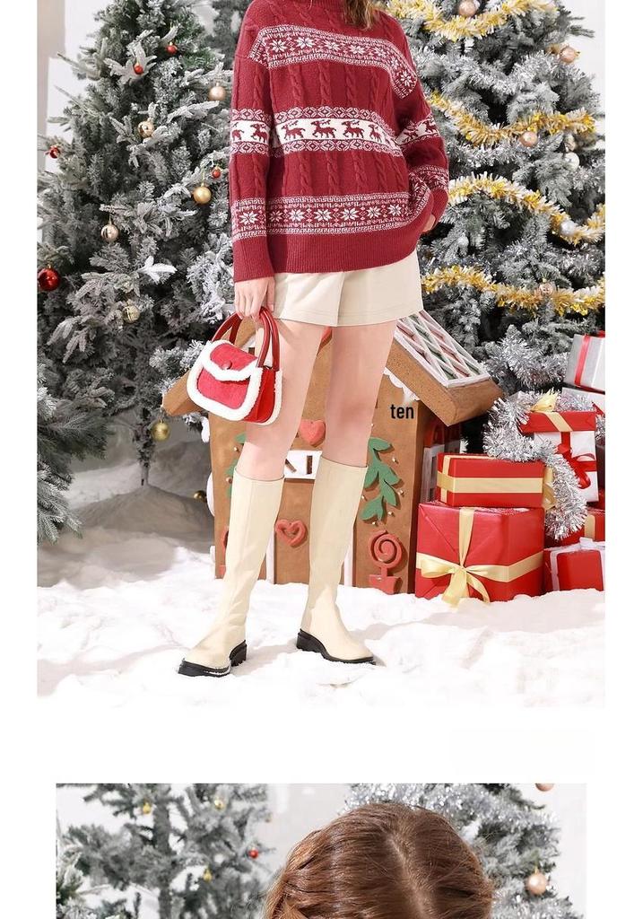 2025Wish European & American Women's Jacquard Knit Sweater: Autumn/Winter Loose Fit Long Sleeve Top