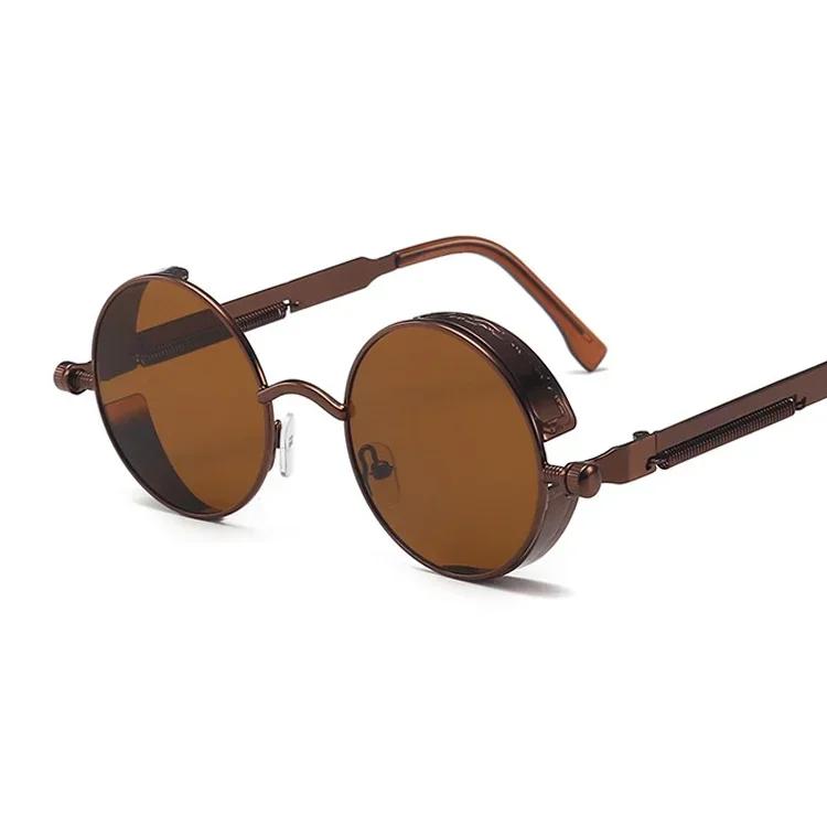 Round Sunglasses Man Gothic Steampunk Sun Glasses for Women Brand Designer Vintage Fashion Metal Shades Eyewear