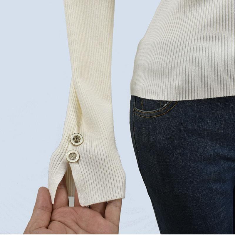 Export Yuan Single Turtleneck Silm Plaid Soft Glutinous Long Sleeves Basic Style Knitting Slimming Sweater Stretch Women's Bottoming Shirt