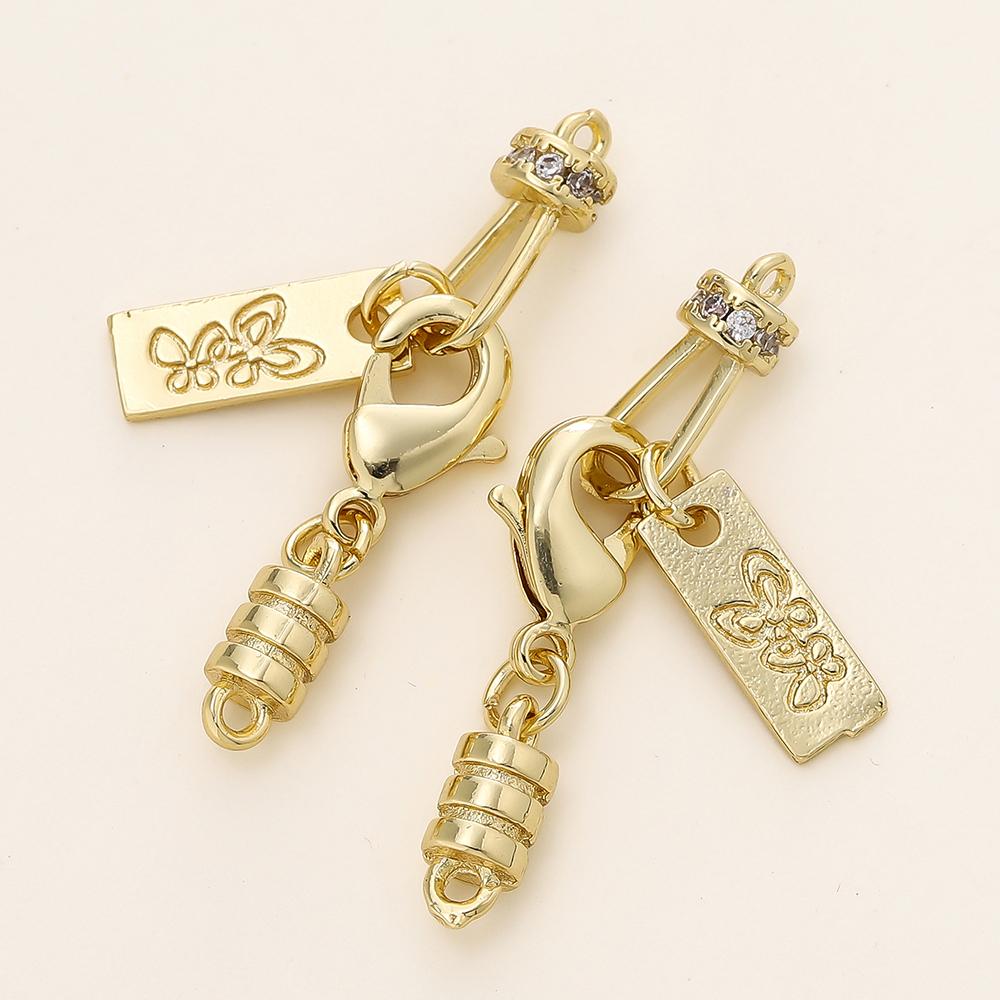 

2/4pcs/lot 14/18K Gold Color Plated Lobster Buckle Hang Tag Closure Connection Buckle for Handmade DIY Jewelry Accessories 2Pcs
