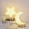 Soverom Crystal Touch dimming Nattlys Jenterom Hjemmeinnredning Estetikk USB nattbord LED Ambient bord 3d månelampe