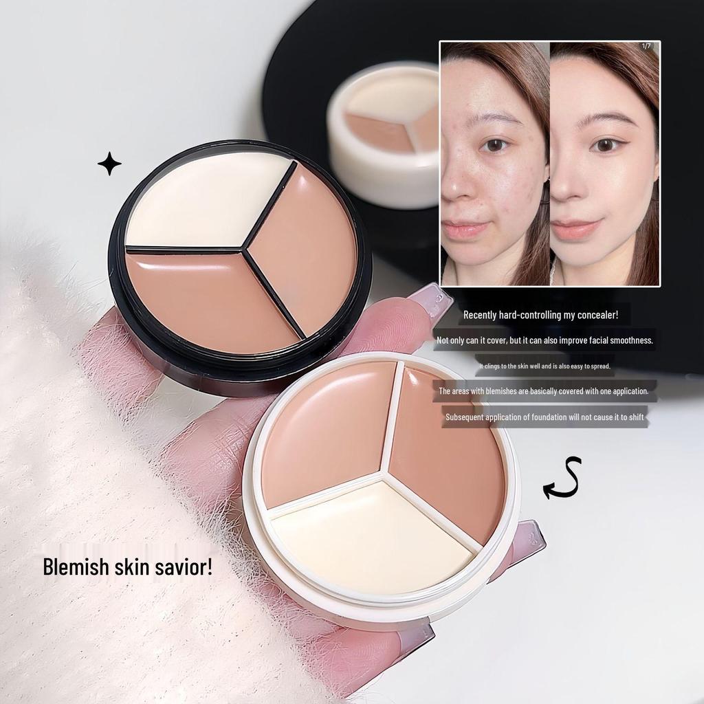 SVMY Tricolor Creamy Concealer: Natural Coverage for Dark Circles & Acne Marks