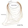Collana lunga a catena con texture metallica multistrato esagerata per la moda femminile accessori per il corpo con temperamento