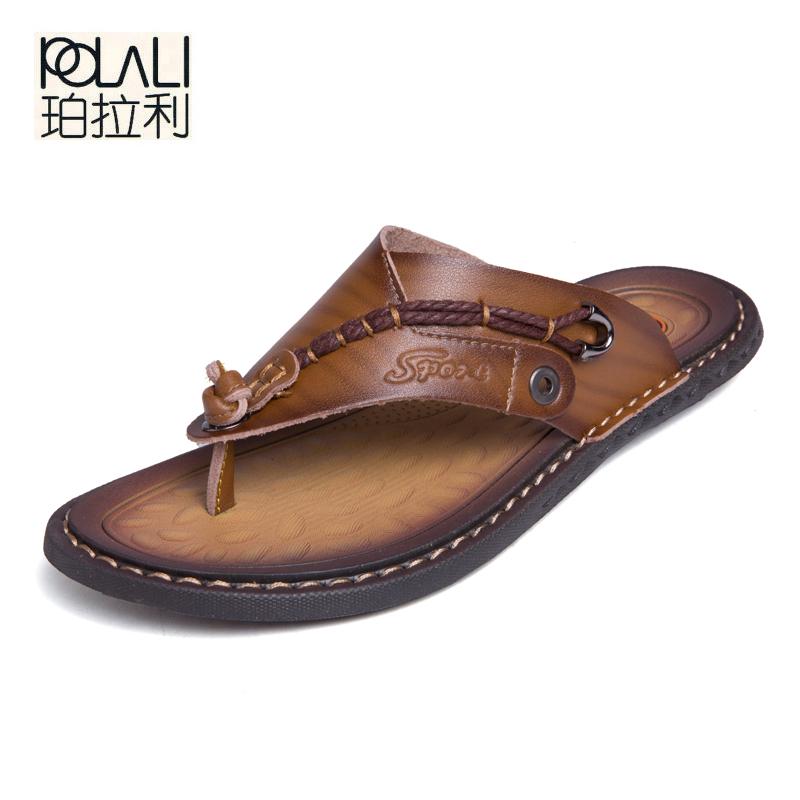 Luxury Brand Flip Flops Soft comfortable Microfiber Leather Slippers Beach Slipper Flip Flop Summer Shoe For Men size 47 Zapatos