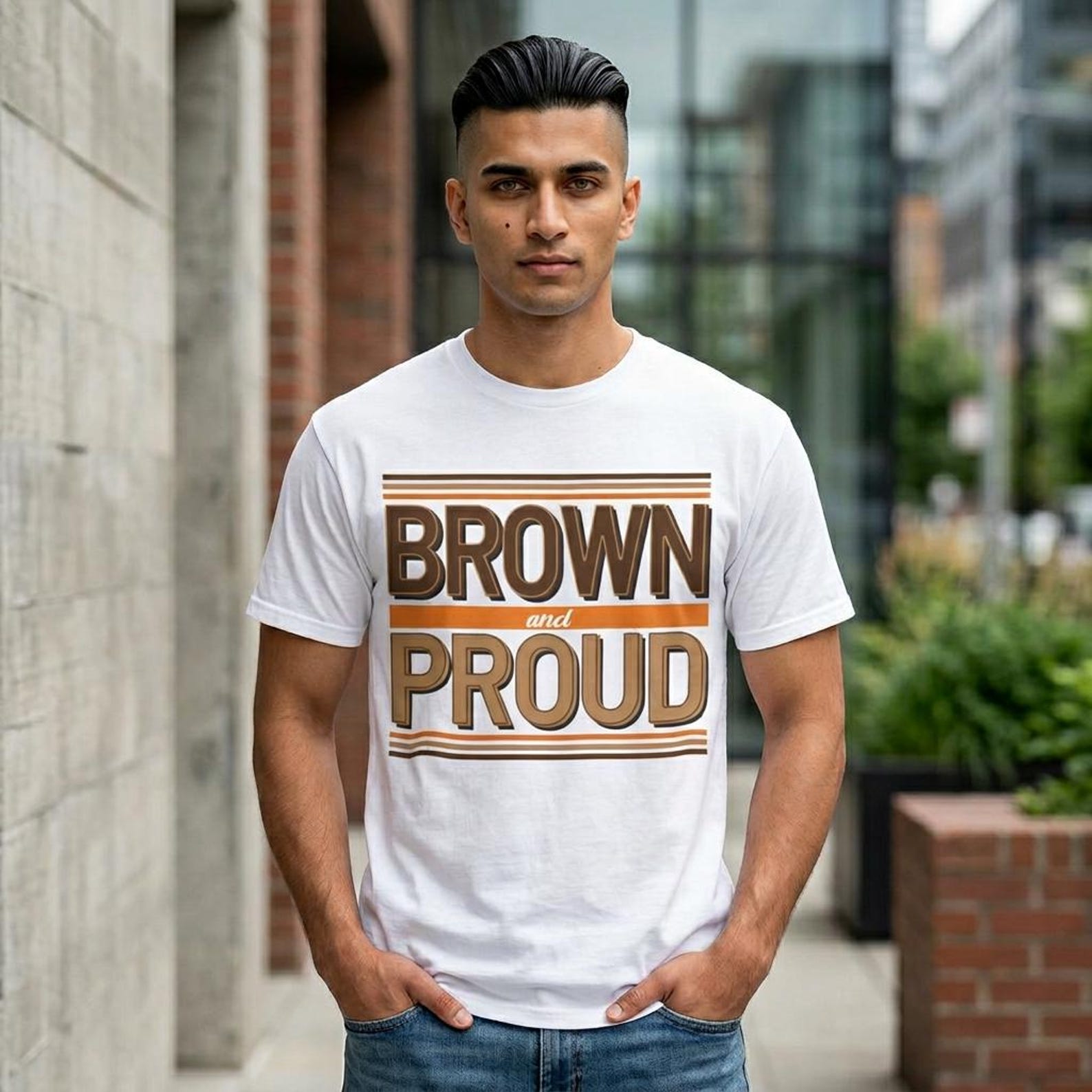 Desi Tshirt, Brown and Proud Unisex Cotton Tee, Comfort Colours M