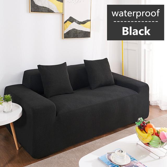 Polar Fleece Living Sofa Cover Universal Waterproof Couch Covers Solid Color Flexible Slipcover Non -Slip Full Wrap Sofa Seat Cushion Covering