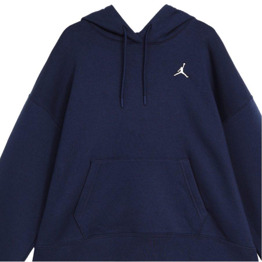 Jordan Brooklyn Thickened And Fleece Lined Knitted Fabric Pullover Hooded Sweatshirt Women's Blue DQ4459-410