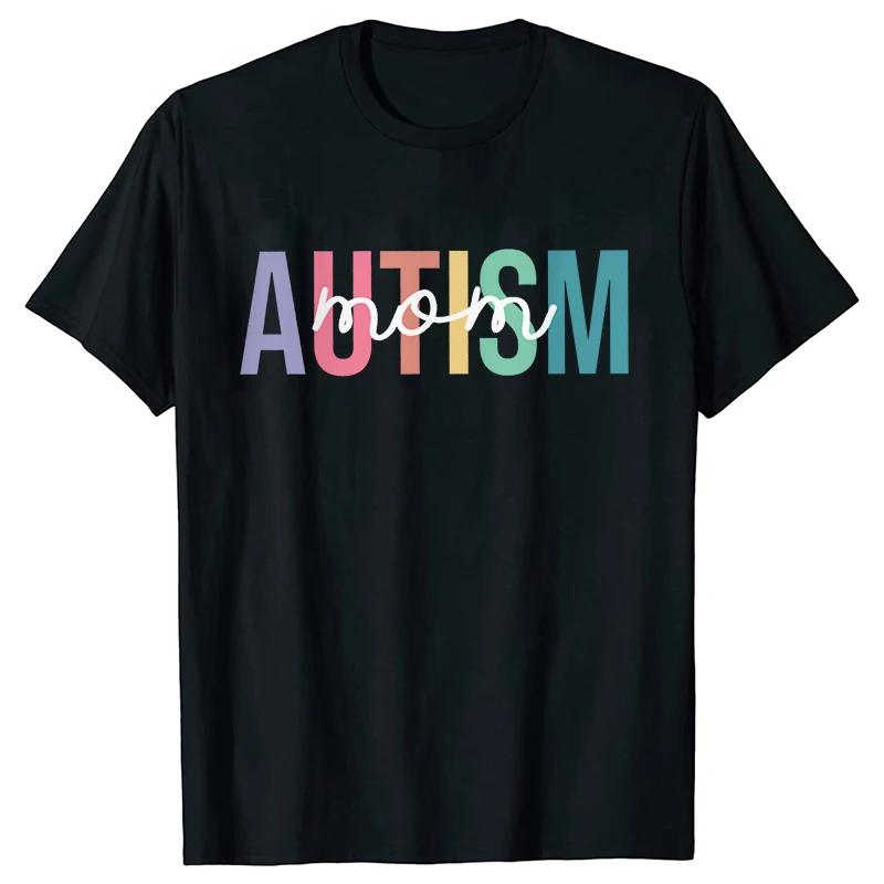 

Fashion Women T-Shirt Autism Awareness Graphic T Shirt Casual Crew Neck Short Sleeve Tshirt Autism Mom Unisex Shirt for Women S