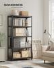 SONGMICS Shelving Unit, 50 x 100 x 200 cm, 875 kg Load Capacity (175 kg per Shelf), Industrial, Adjustable Storage Shelves, for Living Room, Kitchen