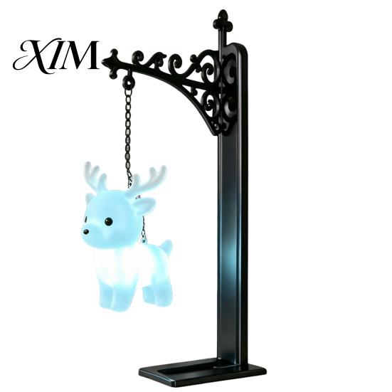 Durable Lightweight Night Light Metal Magic Owl Hanging Bookend Lamp, Resin Animal LED Light, for Kids Deer Bird Decor Bookshelf Window