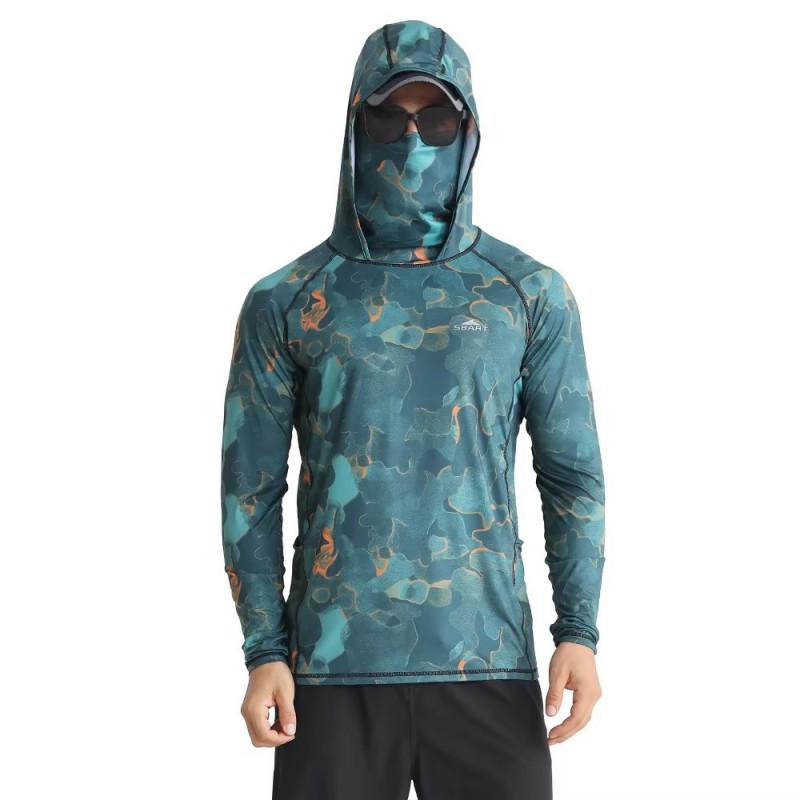 Mens UV Protection Quick Dry Cycling Jersey Lightweight Breathable Hooded Fishing Outdoor Sport Shirt