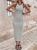 In-Stock New European & American Striped Spring Dress with Round Neck