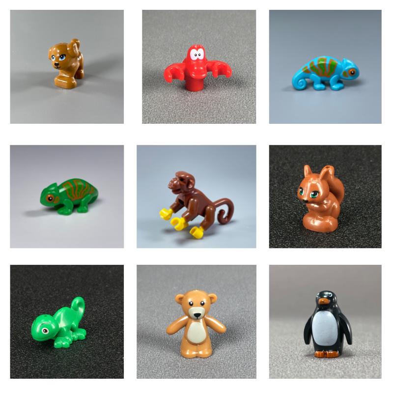 Professional Fishing Unisex Moc Bricks Little Animal Chameleon Lizard Penguin Medium Nougat Puppy Educational Diy Building Blocks Bricks Toys