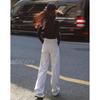 DEMANA Women's Korean Style Relaxed Fit Straight-Leg Pants