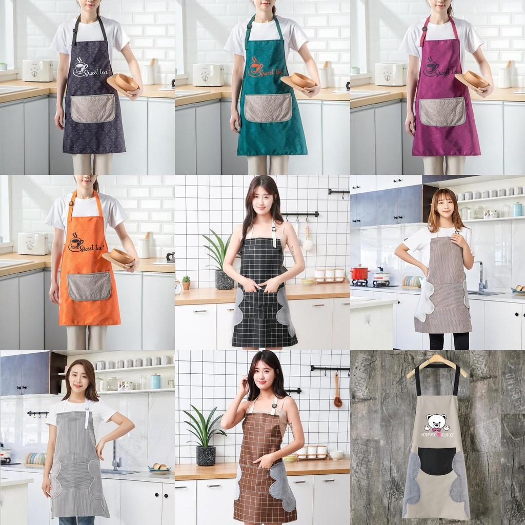Resistant Oil Waterproof Polyester Oxford Stripeds Apron Wipe Kitchens Hand