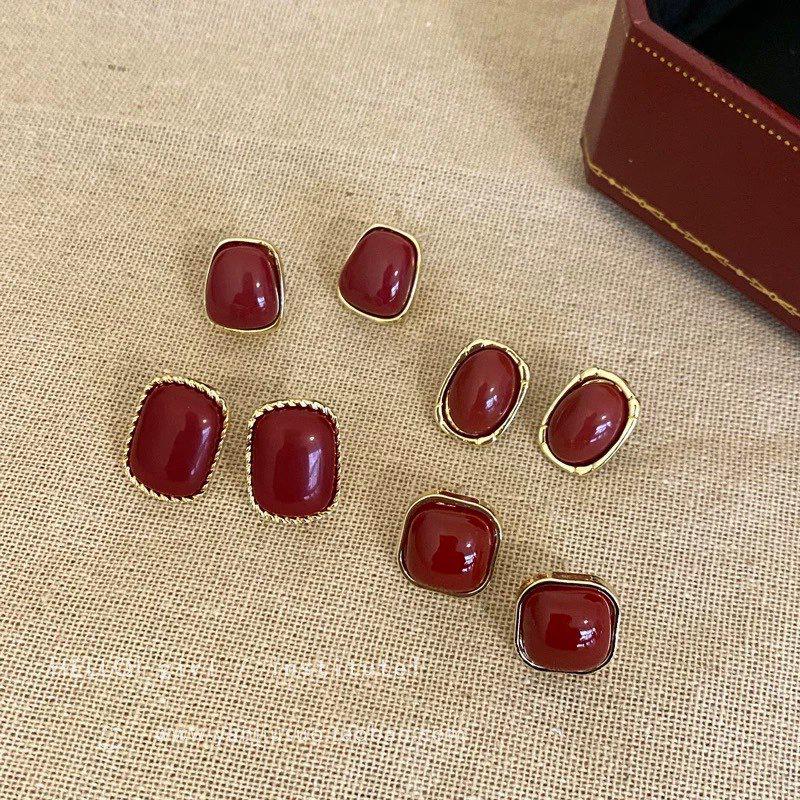 Ancola Rote Blume Schleife Ohrringe: Vielseitige, luxuriöse High-End-Ohrringe für Herbst und Winter für Damen.