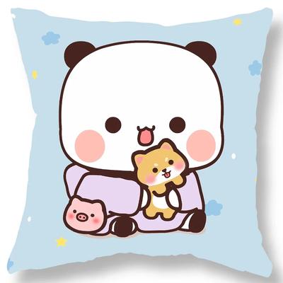 Federa Cuscino con Stampa Orsetto Carino Regalo Kawaii Cartone Animato Animazione Soggiorno Divano Copricuscino Decorazione Casa Camera da Letto