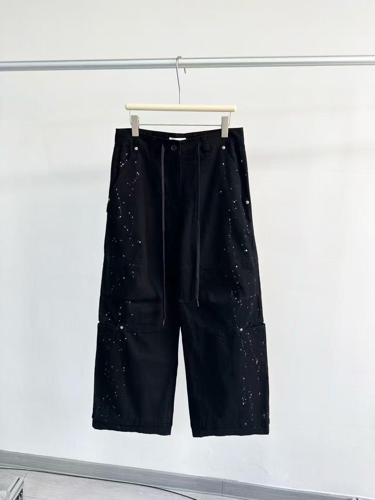 

Korean Street Style Casual Spray Paint Wide Leg Work Pants Medium