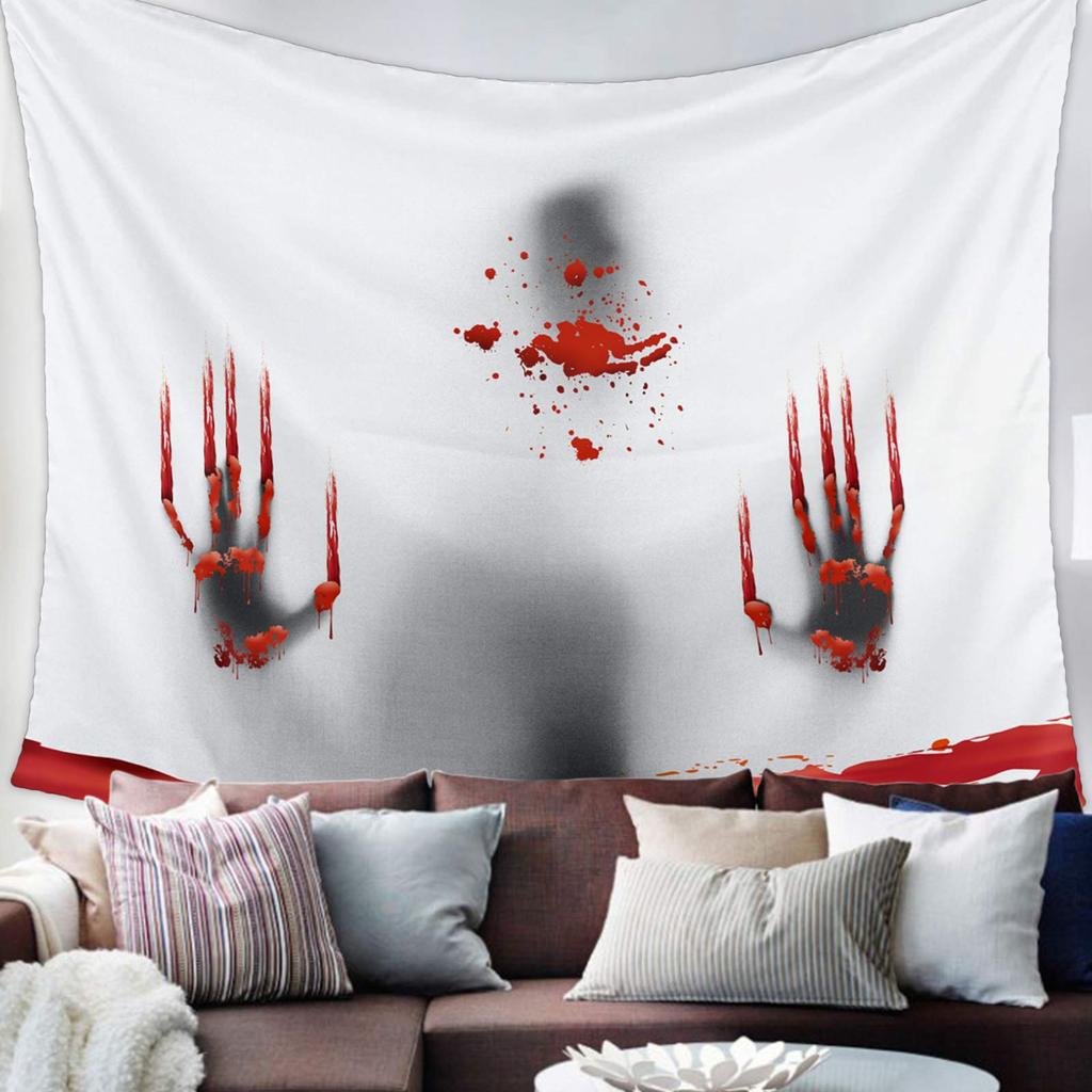 Zombie Tapestry Behind Wooden Doors Halloween  Fear Wall Hanging Bedroom Living Room Dormitory Home Decor
