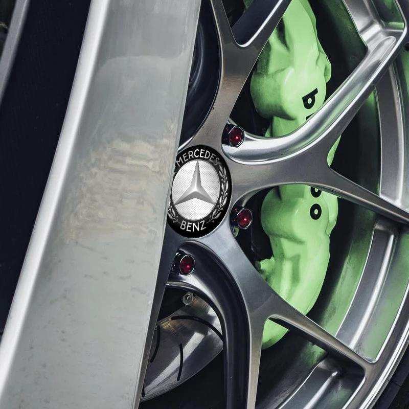 Autocolant Auto 4 Bucăți 56mm Emblema din Aluminiu Capace Centru Jantă Auto Autocolant pentru Mercedes Benz Clasa B/C/E/S Clasa A C200L GLC GLK Ne