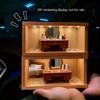 2/3PCS Pine Wood Storage Display Boxes Frame with Removable Acrylic Panel Showcasing Frames/Figurines/Lights Home Office Decor