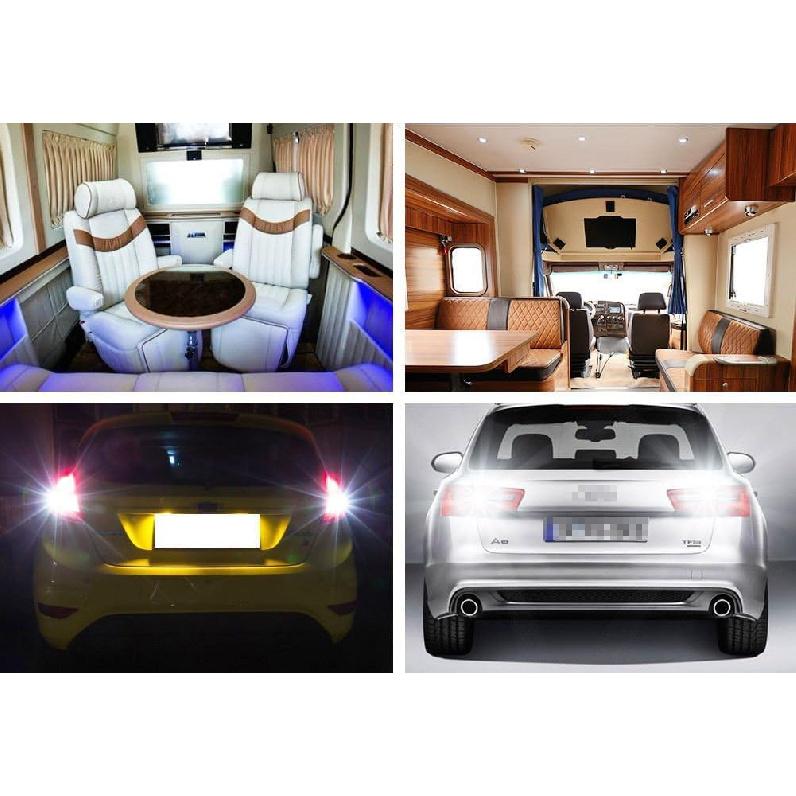 10 Pcs Extremely Super Bright 1156 1141 1003 BA15S 68-SMD LED Replacement Light Bulbs for RV Indoor Lights(10-Pack, Pure White (6000K-6500K Color