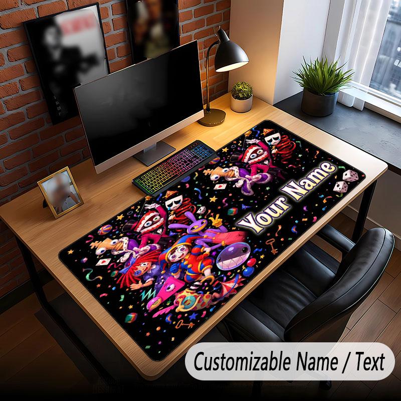 Custom Name Text Big Mouse Pad,The Amazing Digital Circus Soft Non Slip Extended Desk Mat For Home Office