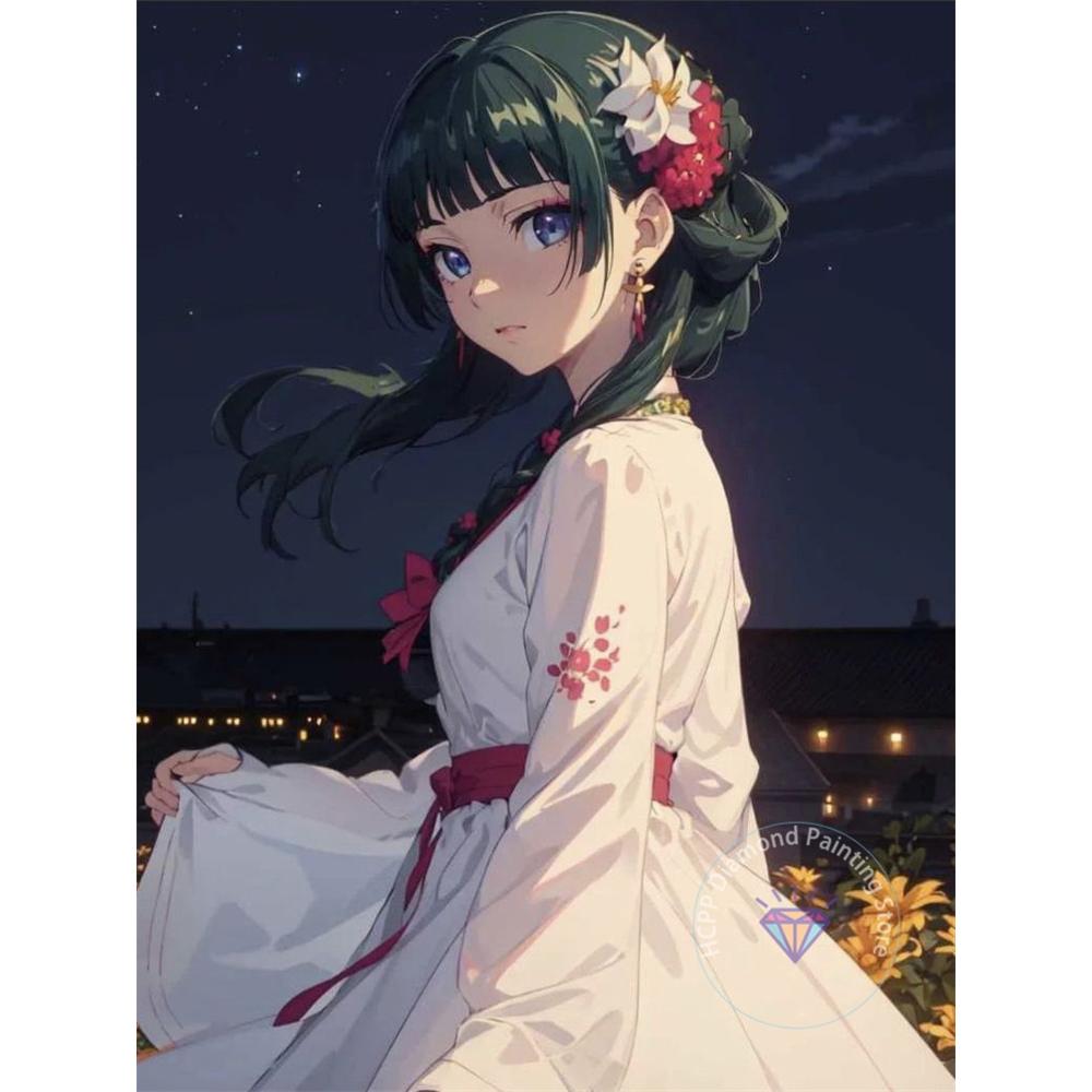 Az Apotéka Naplói Anime Gyémántrajzoló Készlet 5D DIY Gyémánt Hímzés Kézzel Készített Művészet Felnőtt Gyerek Ajándék Lakásdekoráció Round 30x40cm