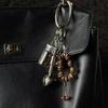 Coffee Lover Gift Resin Metal Keychain Vintage Braided Cord Design Compact Keyring for Accessories