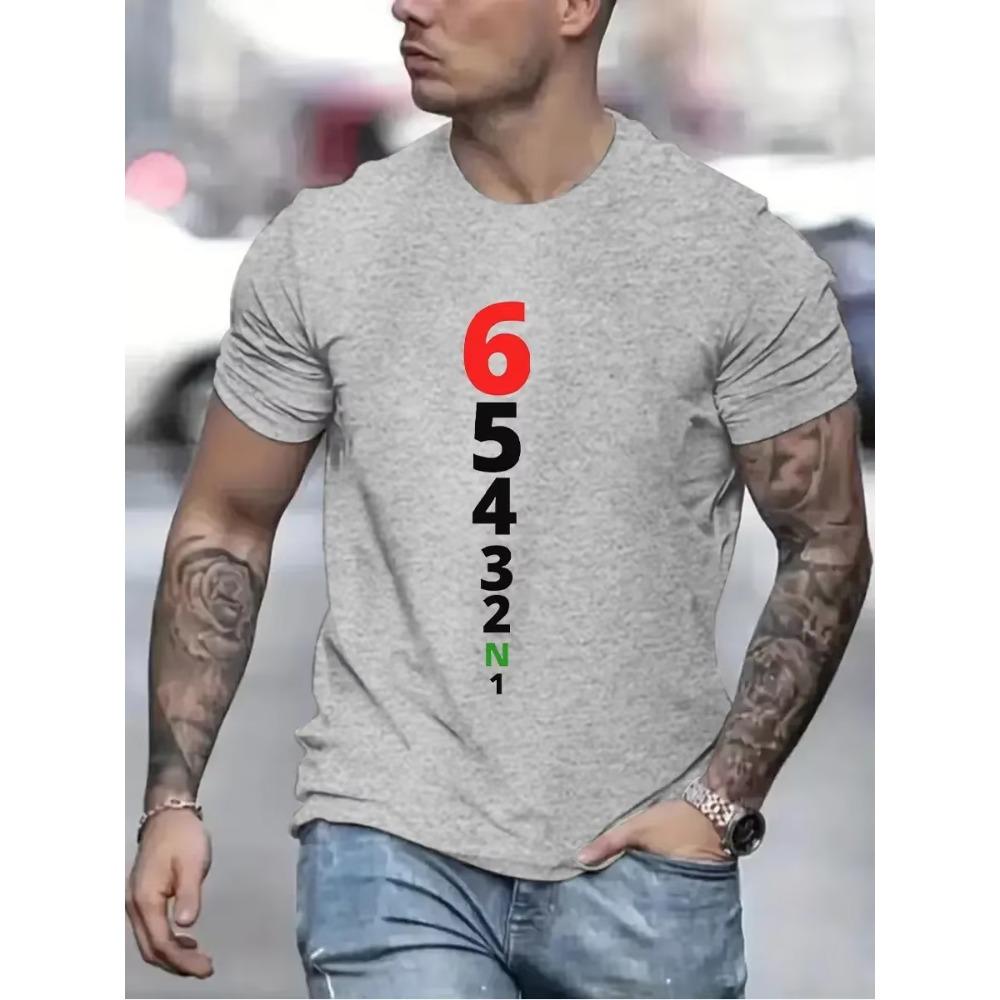 Vintage T-Shirts for Men Manual Transmission 1N23456 Motorcycle Speed Print Top Oversized Tee Hip Hop T-Shirts Women Clothing