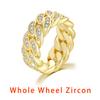 Anello Link Cubano per Donna Hiphop Anelli da Uomo Zircone Colore Oro Accessori per Dita Moda Gioielli Hippie Vendita all'Ingrosso OHR021