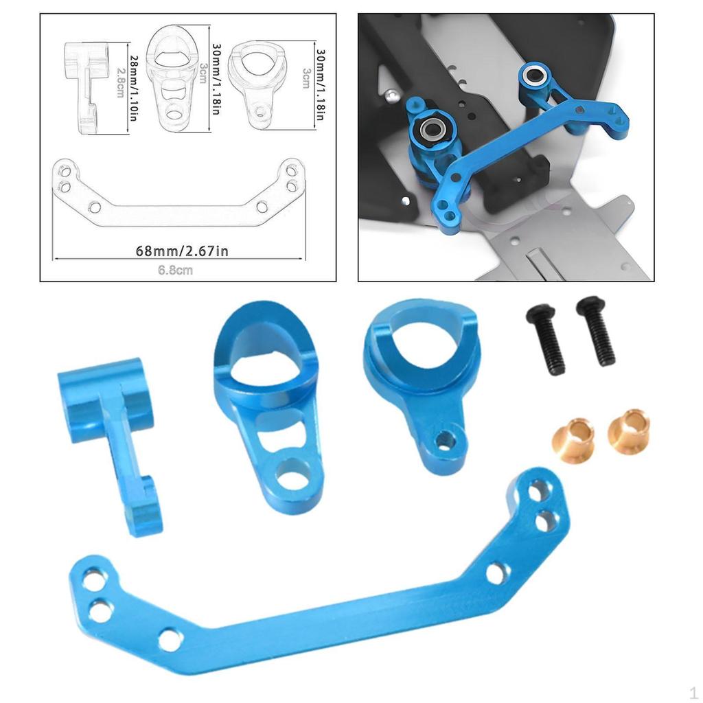 Aluminum Alloy Steering Assembly RC Car Accessories,Spare Parts Sturdy Upgrade Metal Replacement for