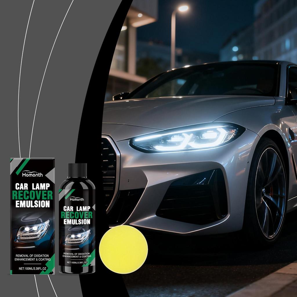 Homonth Car Headlight Maintenance Kit, Headlight Cleaning and Stain Removal, Headlight Scratch Renovation and Polishing Care Kit 100ml