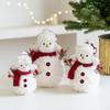 Round Hat Christmas Snowman Ornaments Knitted Snowman Statue Cute Xmas Decoration  Festivals